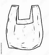 Plastic Bag Cartoon Sketch Vector Illustration sketch template