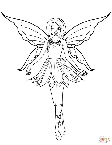winking fairy coloring page  printable coloring pages