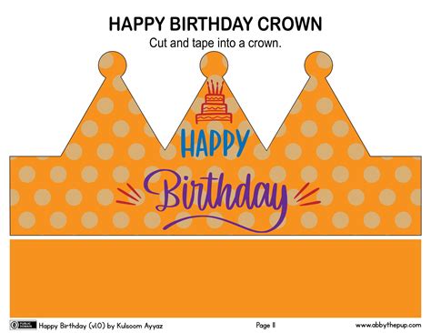 happy birthday crown  printable papercraft templates