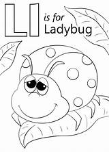 Letter Coloring Ladybug Pages Printable sketch template