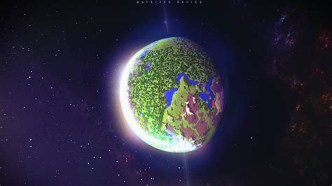 planet earth screenshot planet minecraft space stars glowing dark digital art  river