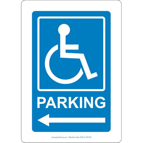 disabled parking arrow left sign jps