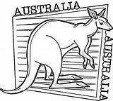 Australia Coloring Kangaroo Illustration sketch template