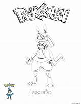 Pokemon Coloring Lucario Pages Printable Print Color sketch template