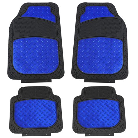 fh gorup car floor mats metallic rubber floor mats full set  auto