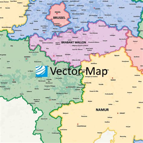 gedetailleerde provinciekaart belgie landkaarten belgie vector map