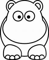 Nose Clip Clipart Coloring Kids Pages Colouring Vector Hippo Clker Animal Cute Print Drawings Large Hippos sketch template