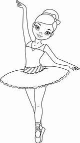Ballerina Coloring Cartoon Ballet Stock Depositphotos Vector Pages sketch template