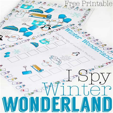 winter  spy printable  preschoolers