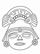 Aztec Mayan Masks Azteca Masque Supercoloring Colorare Coloriage Aztecas Aztechi Mascaras Ausmalbilder Máscara Incas Ausmalbild Facili Pintar Imperio Disegno Oaxaca sketch template