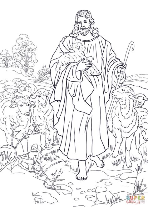 jesus   good shepherd coloring page  printable coloring pages