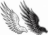 Wings Vector Clipart Vectors Clip Tattoo Wing Angel Designs Tattoos sketch template