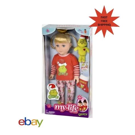 my life as poseable grinch sleepover 18 inch doll blonde hair blue eyes