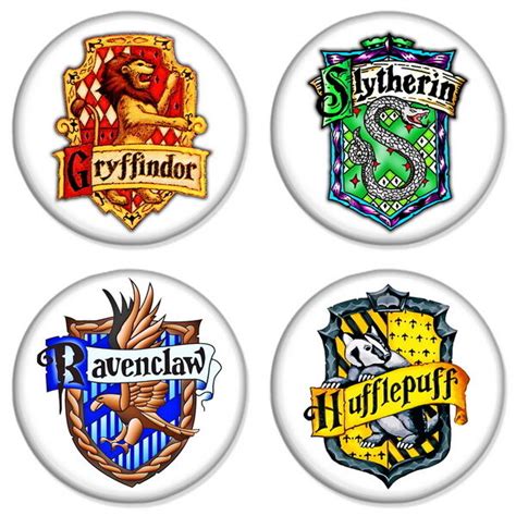4 x harry potter hogwarts crests white 25mm 1 pin badges buttons j k rowling ebay