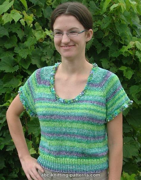 Abc Knitting Patterns One Skein Summer Top Down Top