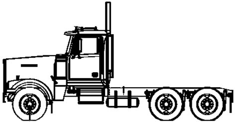 western star  heavy truck blueprints  outlines