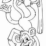 Monkey Bananas Surfnetkids Coloring sketch template