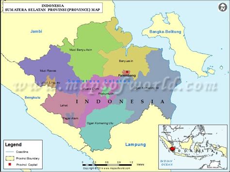 sumatera selatan map map  sumatera selatan province indonesia