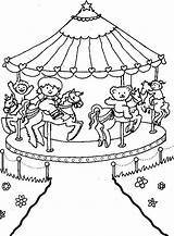 Coloring Pages Kids Fair Round Sheets Book Colouring Carnival Carousel Merry Go Fun Park Amusement Familycorner Printable Summer Gif School sketch template