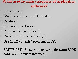 main categories  application software