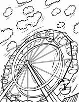 Coloring Wheel Ferris Pages Sheet Print Printable Wheels Button Prints Standard Below Pdf Coloringcafe sketch template