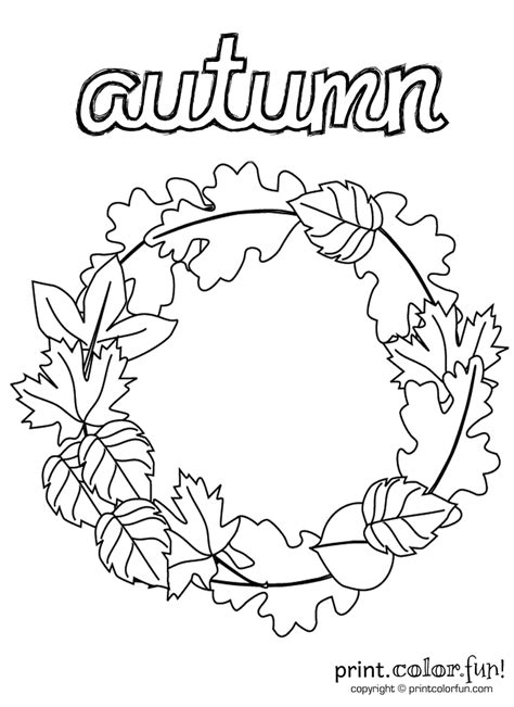 pretty fall wreath coloring pages  craft learning fun