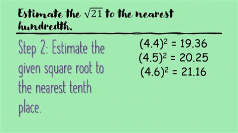 estimating square root    number   nearest hundredth youtube