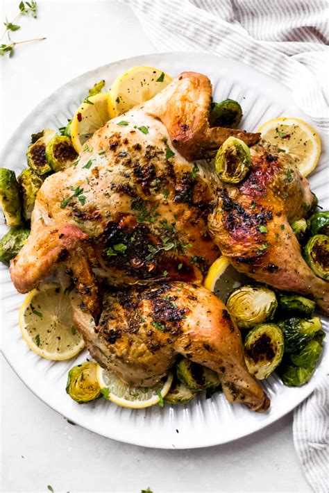 Roasted Herb Butter Spatchcock Chicken Step By Step Recipe Little