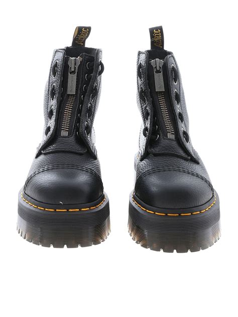 dr martens leather sinclair aunt sally boots  black lyst