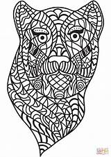 Panther Coloring Zentangle Head Pages Drawing Printable Getdrawings Categories sketch template