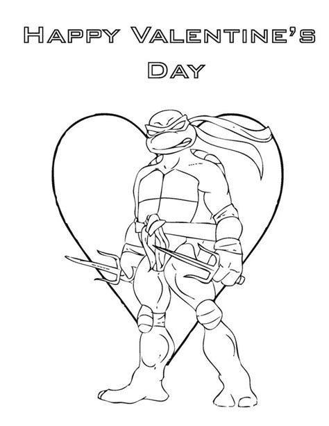 teenage mutant ninja turtles valentines day coloring page valentine