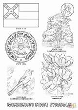 State Coloring Mississippi Pages Symbols Alabama Printable Bird Ms River Flag Flower Facts Color Louisiana Texas Book Getcolorings History Shocking sketch template