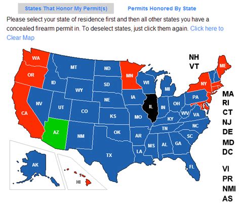 front sight post concealed carry reciprocity maps