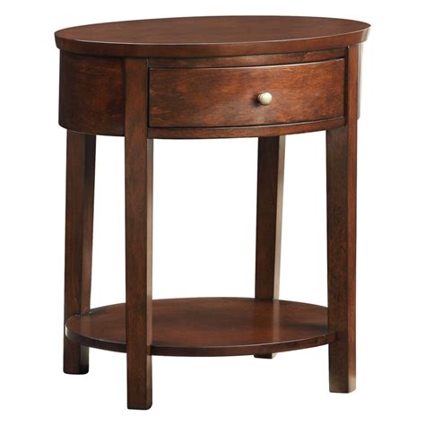 lucas living room oval accent  table   shelf  single