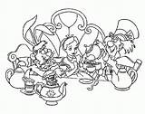 Coloring Alice Wonderland Pages Print Mad Hatter Comments sketch template