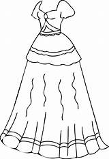Coloring Dress Pages Dresses Clothes Printable Girl Clothing Fashion Prom Wedding Template Print Colouring Clipart Barbie Color Kids Girls Winter sketch template