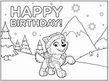 Paw Patrol Coloring Birthday Pages Happy Respect Color Printable Cards Kids Everest Card Party Cake Printables Print Sheets Getcolorings Invitations sketch template