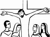 Friday Crucificado Semana Jesucristo Religiosos Dolores Maria Colorea Jesús Clipartix Cristianas sketch template