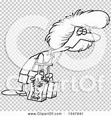 Clip Exhausted Shopaholic Outline Illustration Cartoon Rf Royalty Toonaday sketch template