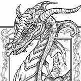 Coloring Dragons Fantastical Haven Creative Amazon Book sketch template