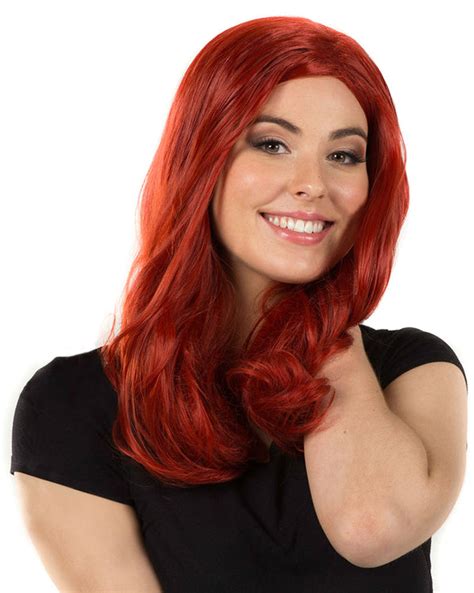 glamour deluxe deep red long wavy wig