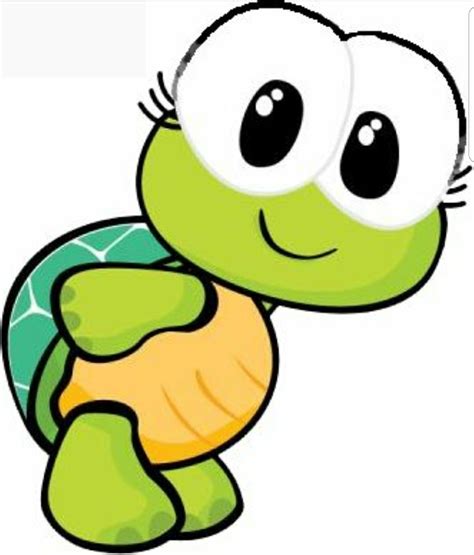 A Cartoon Turtle With Big Eyes And A Smile On Its Face Sitting Down