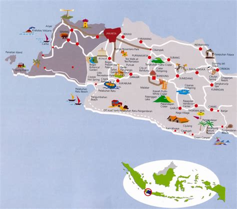 west java indonesia tourist map java indonesia mappery