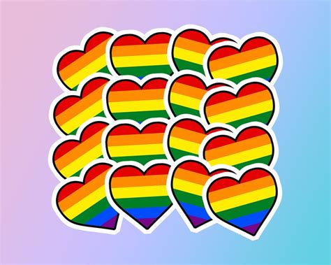 lgbtq pride stickers flag hearts high quality gloss finish etsy