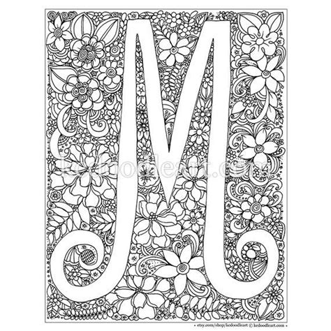 instant digital  adult coloring page letter  coloring