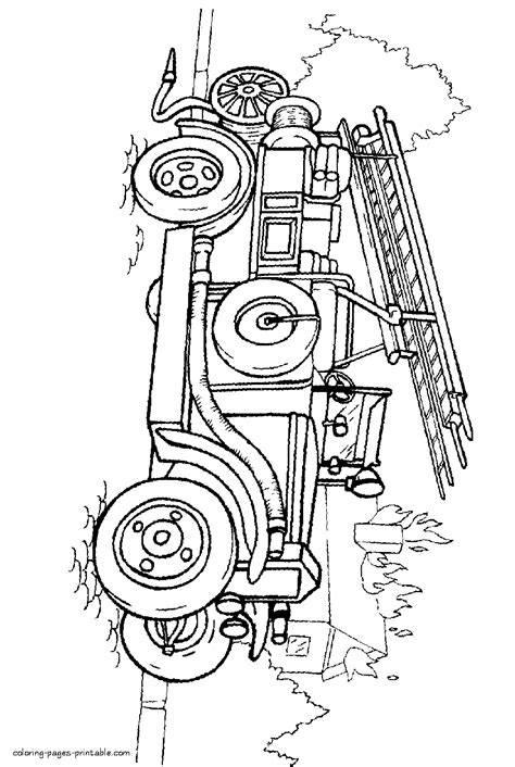 vintage fire truck coloring page coloring pages printablecom