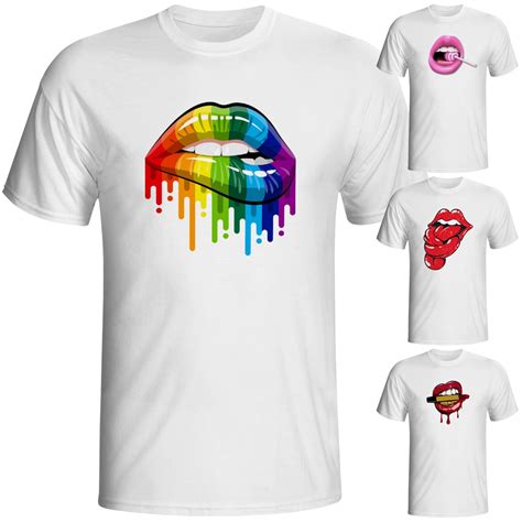 Sexy Naughty T Shirt Funny Geek Colorful Lip Design Creative T Shirt