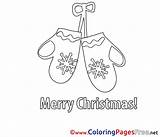 Christmas Mittens Colouring Children Coloring Sheet Title sketch template