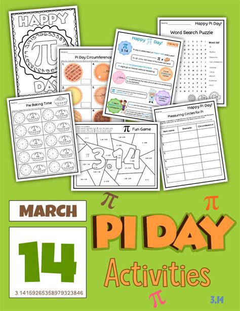 fun   pi day activities  worksheets  kids hess  academy