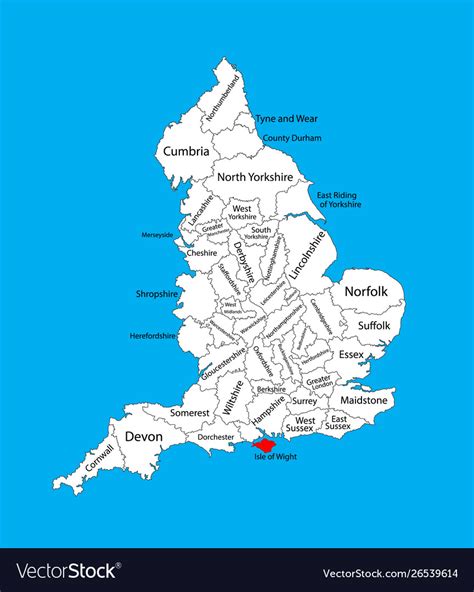 map isle wight south east england uk royalty  vector